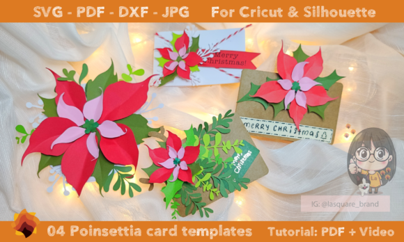 Download 04 Poinsettia Greeting Card Templates - Template Collection