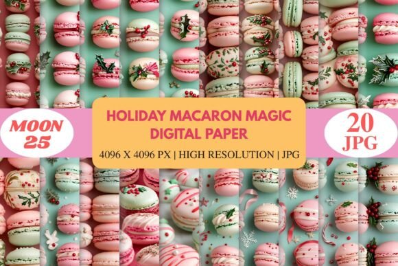 Download Holiday Macaron Magic Digital Paper - Holiday Collection