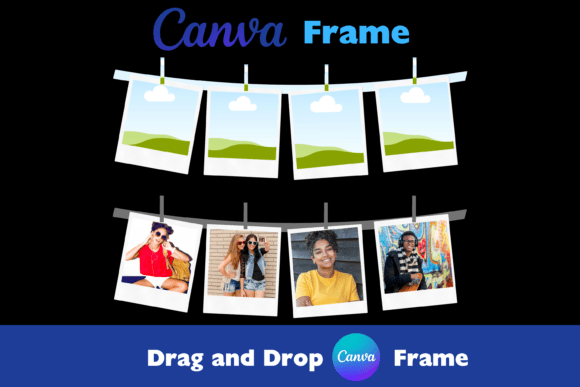 Download Polaroid Line Canva Frame Photo Template - Template Collection