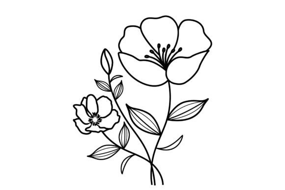 Download Flowers Line Art Drawing - Drawing Collection