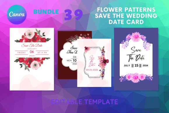Download Flower Patterns Save the Date Card - Save the date Collection