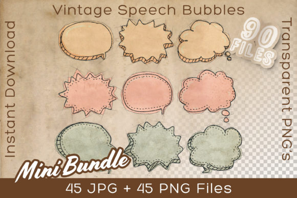 Download Speech Bubble Bundle Vintage Art Drawing - Drawing Collection
