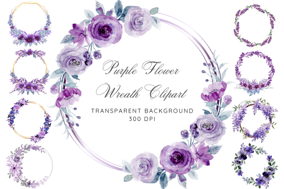 Download Purple Flower Wreath Clipart - Purple Collection