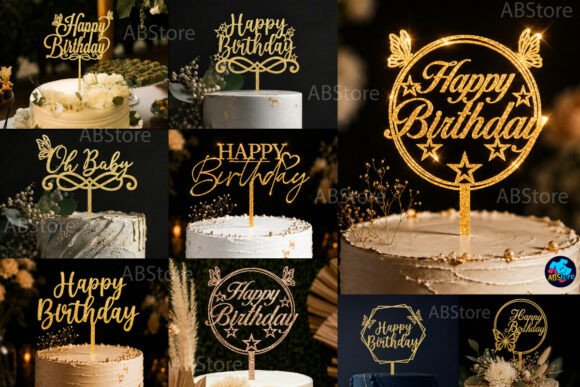 Download Birthday Cake Topper Laser Cut - Topper Collection