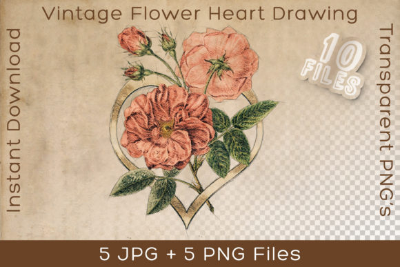 Download Flower Heart Vintage Floral Art Drawing - Drawing Collection