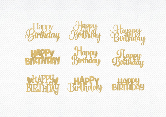 Download Happy Birthday Cake Topper SVG Bundle - Topper Collection