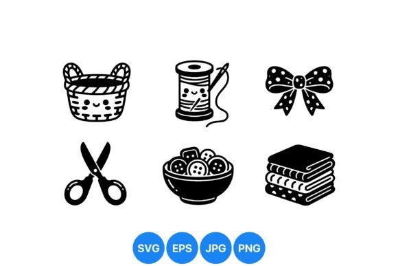 Download Cute Sewing Craft Icon Set - Craft Collection