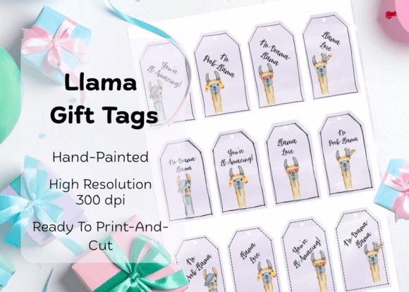 Download No Prob-Llama Gift Tags - Light Purple - Purple Collection