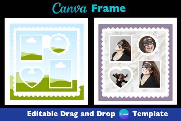 Download Wavy Heart Canva Frame Photo Template - Template Collection