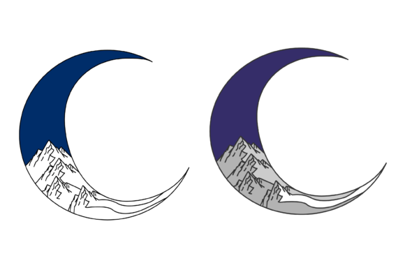 Download Mountains in Half Moon Drawing - Drawing Collection