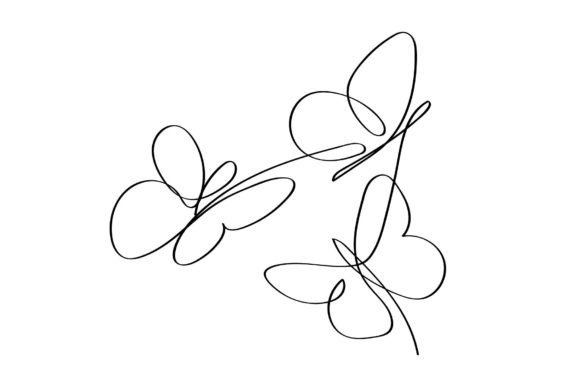 Download Butterflies Continue Line Art Drawing - Drawing Collection