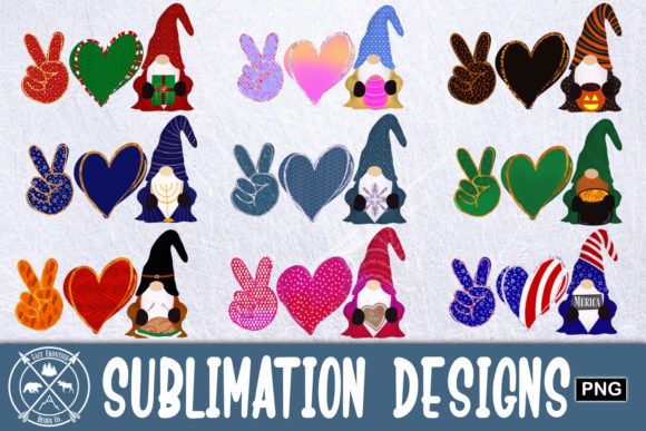 Download Peace Love Gnome Holiday Sublimation - Holiday Collection