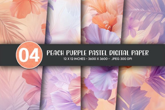 Download Peach Purple Pastel Digital Paper - Purple Collection