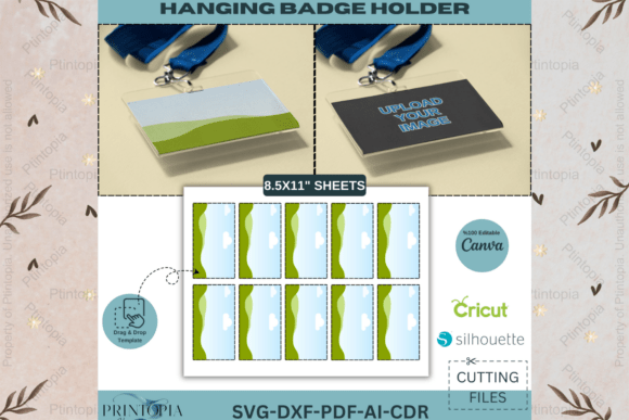 Download Hanging Badge Template: DIY Design 168 - Template Collection